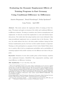 Evaluating the Dynamic Employment Effects of