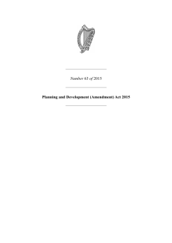 Number 63 of 2015 Planning and Development (Amendment) Act