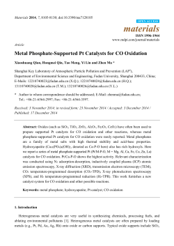 Metal Phosphate-Supported Pt Catalysts for CO Oxidation