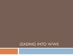 Leading to WWII