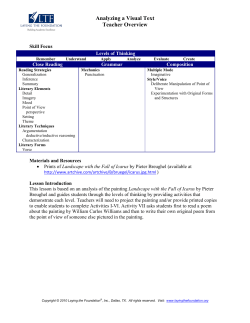 Analyzing a Visual Text Teacher Overview