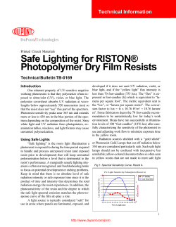 Safe Lighting for Riston* Photopolymer Dry Film Resists