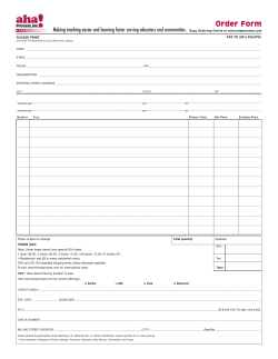 Order Form - aha! Process