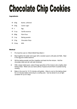 150g Butter, softened 150g Caster sugar 1 Egg &frac12; tsp Vanilla