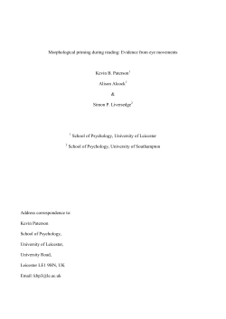 Morphological priming during reading: Evidence from eye movements