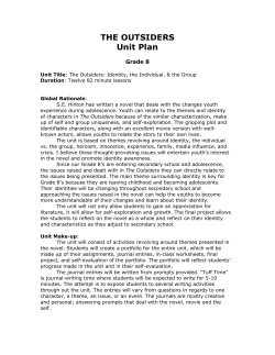 THE OUTSIDERS Unit Plan