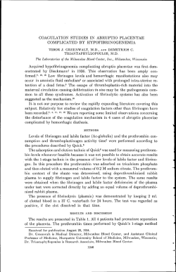COAGULATION STUDIES IN ABRUPTIO PLACENTAE