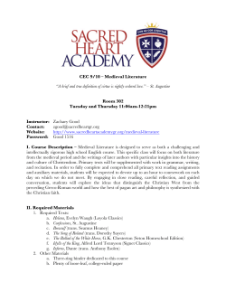 SHA Syllabus – Medieval Lit – 9-10 CEC
