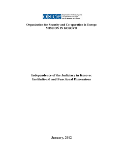 Independence of the Judiciary in Kosovo: Institutional and