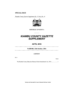 Kiambu County Education Bursary Fund Amendment