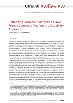 Rethinking European Competition Law: From a Consumer Welfare