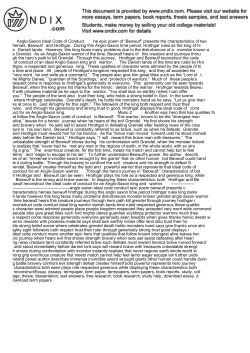 Anglo-Saxon Ideal Code of Conduct he epic poem of ﬁBeowu