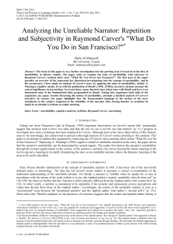 Analyzing the Unreliable Narrator