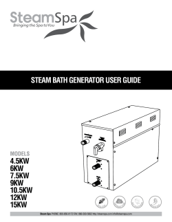 steam bath generator user guide 4.5kw 6kw 7.5kw
