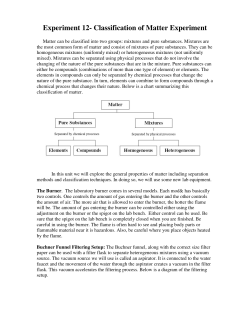 Experiment 12- Classification of Matter Experiment