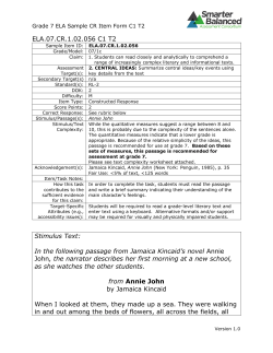 ELA.07.CR.1.02.056 C1 T2 Stimulus Text: In the following passage