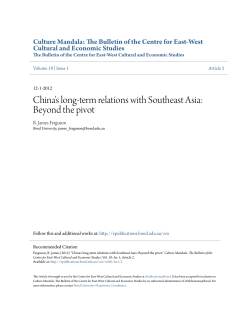 China`s long-term relations with Southeast Asia: Beyond the pivot