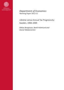 Lifetime versus Annual Tax Progressivity: Sweden, 1968&ndash;2009