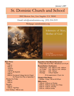 Bulletin for January 1, 2017 - St. Dominic Catholic Church