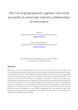 The role of geographical, cognitive and social proximity in university