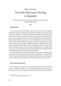towards discourse parsing in Spanish