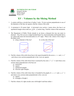 XV - Volumes by the Slicing Method