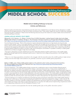 Middle School: Building Pathways to Success Articles and