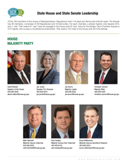 State House and State Senate Leadership HOUSE: MAJORITY