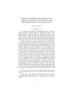 conflicts between the international tribunal for the law of the sea and