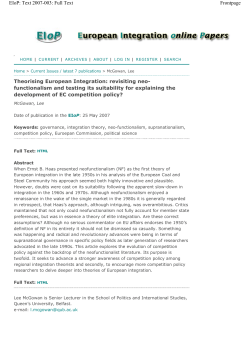 Theorising European integration