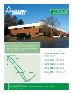 Total Available Space: 28,221 sq.ft. Suite 102: 1,365 sq.ft. Suite 103