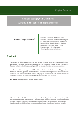 Original Research Critical pedagogy in Colombia
