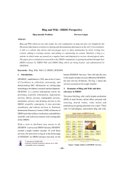 Blog and Wiki : DRDO Perspective