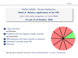 Week 6: Advance applications of the PIE
