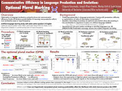 Optional Plural Marking - University of Rochester Kinder Lab