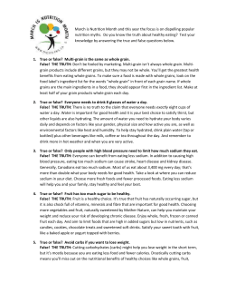 March is Nutrition Month and this year the focus is on dispelling