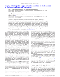 Imaging of hemoglobin oxygen saturation variations in single