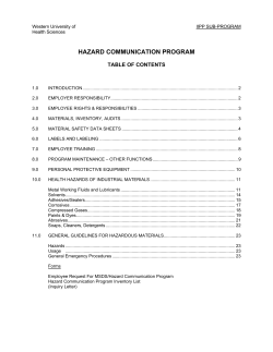 hazard communication program - Western University of Health
