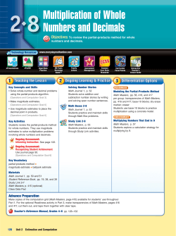 Multiplication of Whole Numbers and Decimals