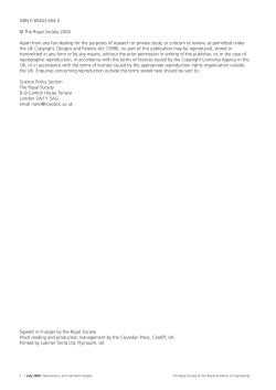 Nanoscience and nanotechnologies: opportunities