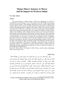Mansa Musa`s Journey to Mecca and Its Impact on Western Sudan