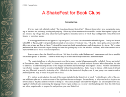 A ShakeFest for Book Clubs