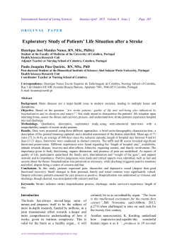 Exploratory Study of Patients` Life Situation after a Stroke