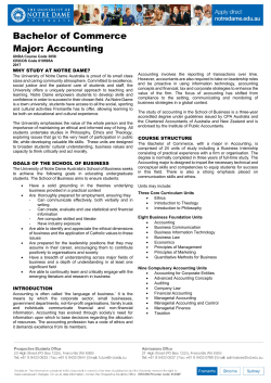 Bachelor of Commerce Major: Accounting