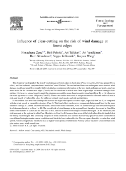 Influence of clear-cutting on the risk of wind damage at forest edges