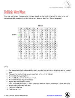 Habitats Word Maze
