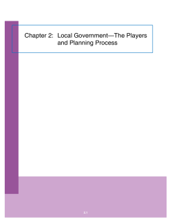 Chapter 2: Local Government&mdash;The Players and Planning Process