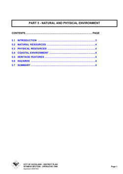PART 5 - NATURAL AND PHYSICAL ENVIRONMENT