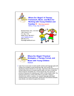 Where Do I Begin? A Therapy Framework, Music, and