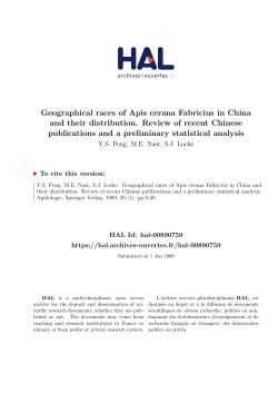 Geographical races of Apis cerana Fabricius in China and their